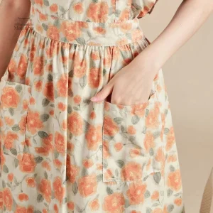 Tablier Floral Japonais pour Cuisine