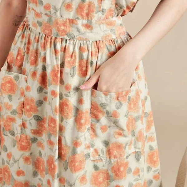 Tablier Floral Japonais pour Cuisine