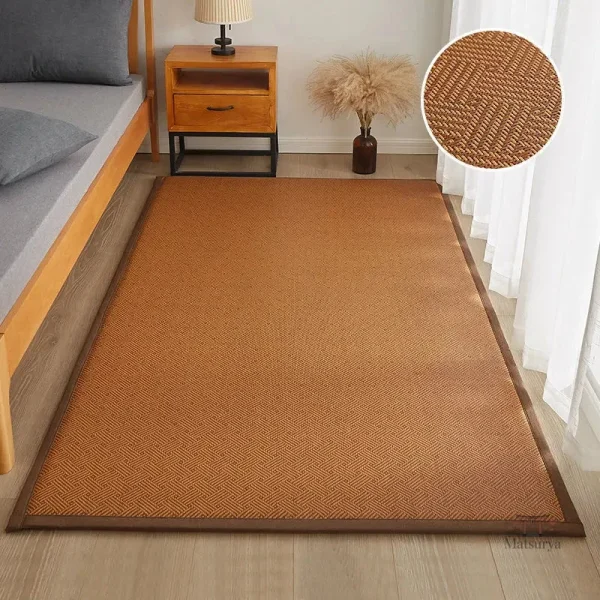 Tapis de chambre design en bambou naturel