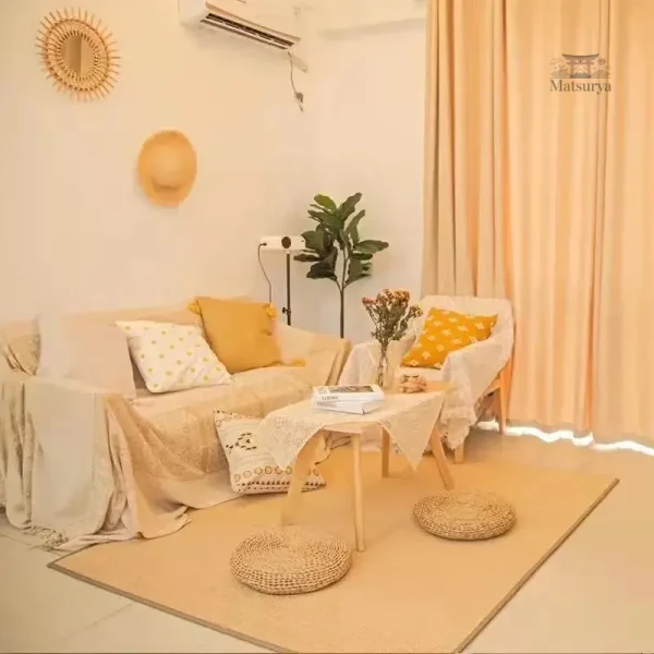 Tapis de chambre en bambou, look minimaliste et raffiné