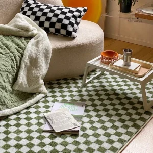 Tapis de salon damier au style japonais