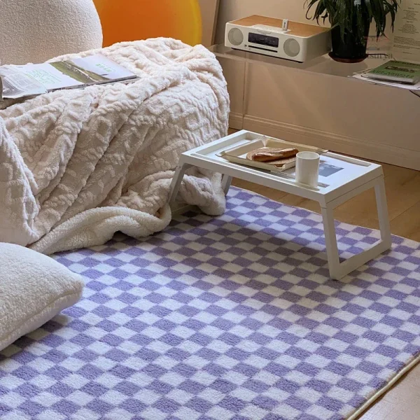 Tapis décoratif japonais motif damier pour salon
