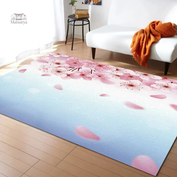 Tapis Japonais élégant avec fleurs