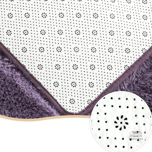 Tapis au design japonais en fourrure moelleuse