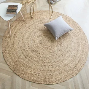 Tapis rond en jute Japonais pour salon