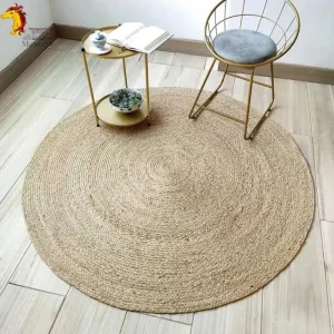Tapis Japonais rond en jute naturel