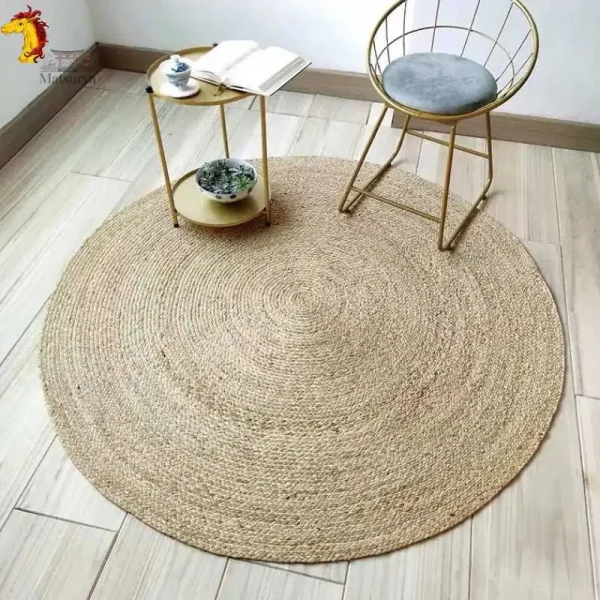 Tapis Japonais rond en jute naturel
