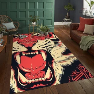 Tapis décoratif Japonais avec motif tigre