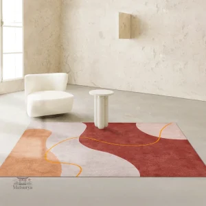 Tapis de salon au design japonais, ambiance chaleureuse et raffinée