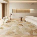 Tapis Japonais en teintes beige et marbre