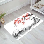 Tapis Japonais avec design de fleurs Sakura, style zen