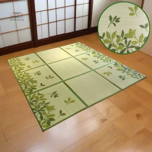 Tapis Japonais Tatami avec motif de feuillages