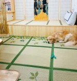 Tatami Japonais décoratif aux feuillages naturels