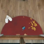Tapis semi circulaire japonais pour décoration intérieure