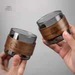 Tasse japonaise à thé avec support en bois