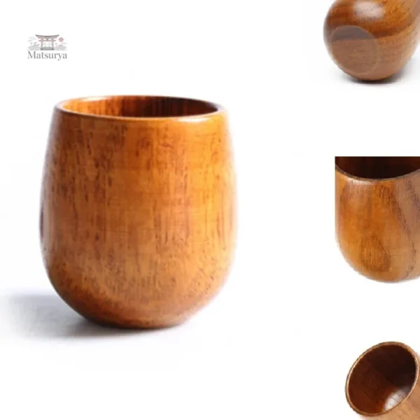 Tasse en bois artisanale style japonais