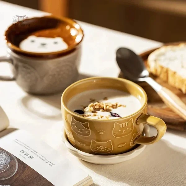 Tasse chat kawaii en porcelaine