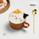 Tasse à café motif chat mignon