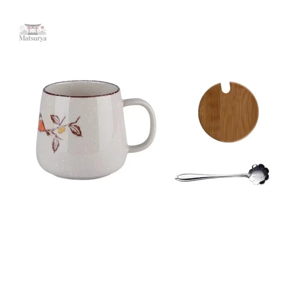 Tasse avec couvercle, design japonais traditionnel