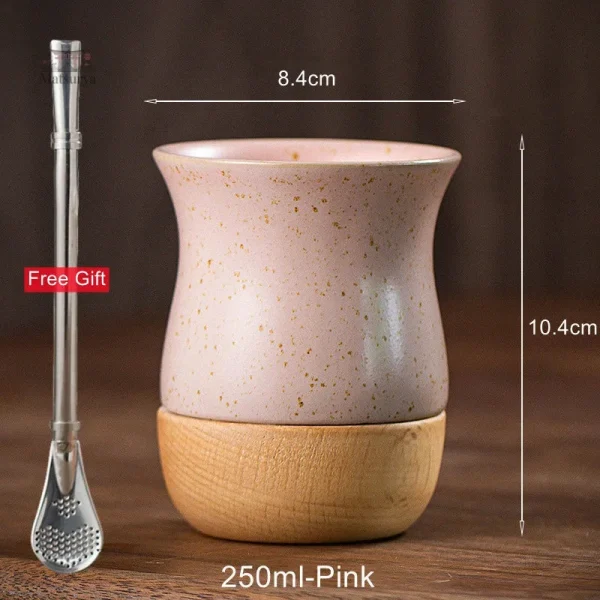 Tasse avec base en bois pour boissons chaudes