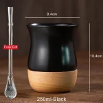 Tasse japonaise unique avec support en bois