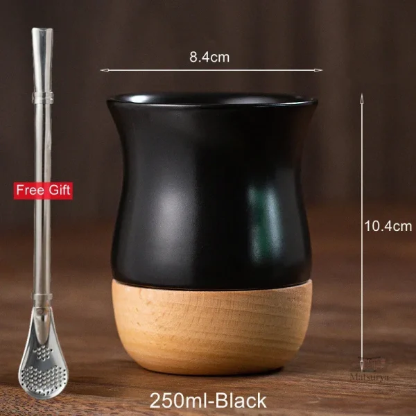 Tasse japonaise unique avec support en bois