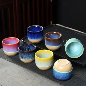 Tasse japonaise dégradée en céramique artisanale
