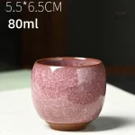 Tasse japonaise artisanale avec effet de craquelure