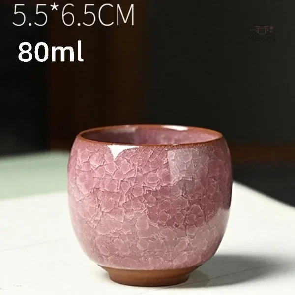 Tasse japonaise artisanale avec effet de craquelure