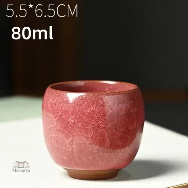 Tasse artisanale japonaise avec effet craquelé