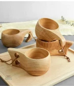 Tasse en bois sculptée, esthétique japonaise