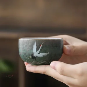 Tasse Japonaise Grue en céramique élégante