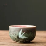 Tasse avec motif de grue, design japonais traditionnel