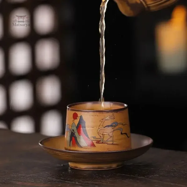 Tasse en céramique japonaise au fini naturel
