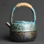 Théière japonaise vintage avec poignée en bois