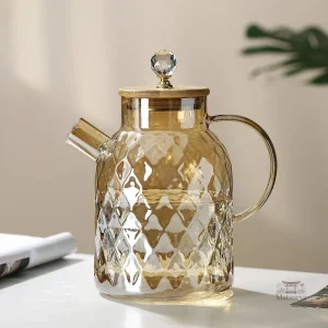 Théière Japonaise avec couvercle en bambou élégant