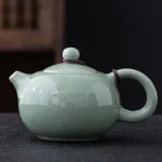 Théière japonaise en céramique, effet glacé unique