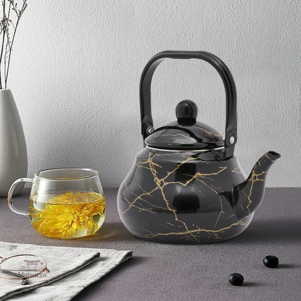 Théière marbrée pour infusion de thé
