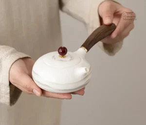 Théière Japonaise en porcelaine avec poignée élégante