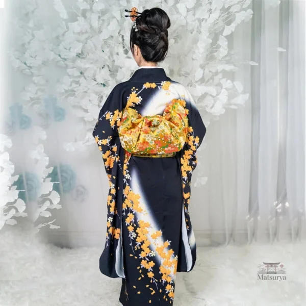 Vêtement asiatique pour femme, kimono authentique