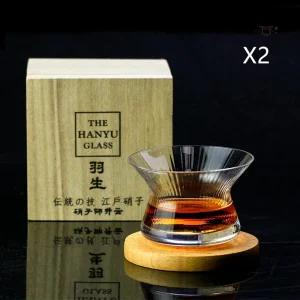 Verre à whisky artisanal, style Edo Kiriko traditionnel