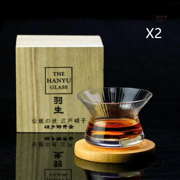 Verre à whisky artisanal, style Edo Kiriko traditionnel