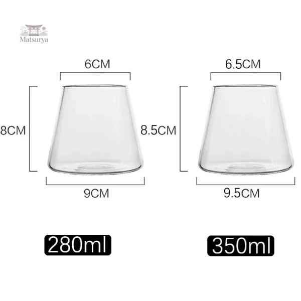 Design traditionnel du verre Japonais à base large