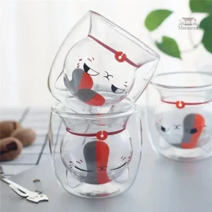 Verre Nyanko Sensei japonais décoratif