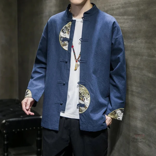Kimono Homme avec Motif Grues Chic