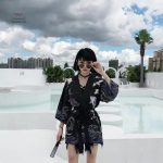 Veste Kimono Femme Grues