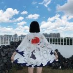 Veste kimono à motifs de grues pour un style raffiné