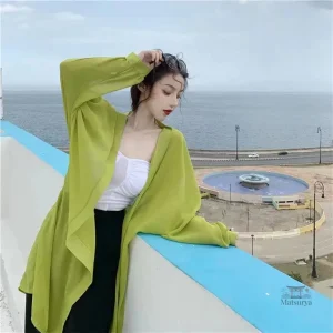 Veste Kimono Femme en mousseline, style contemporain
