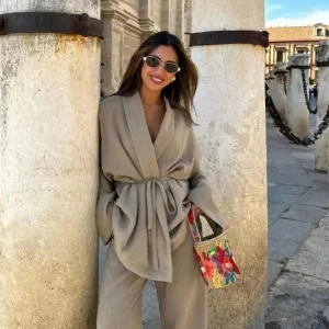 Veste kimono habillée pour femme, élégante et moderne