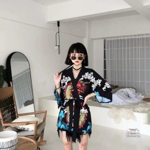 Veste légère style kimono féminin